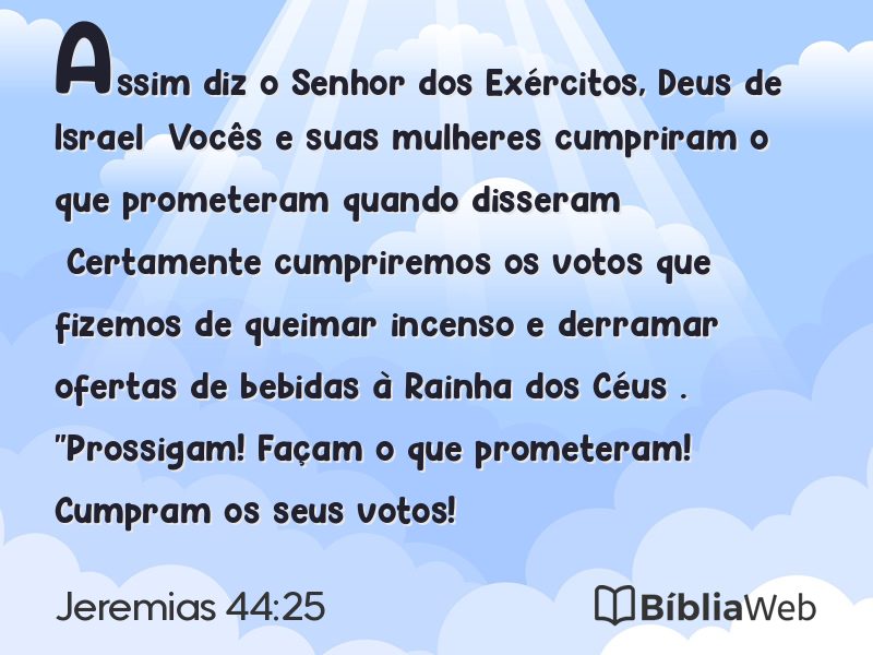 Jeremias 44:25 em imagem para compartilhar