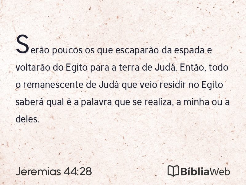 Jeremias 44:28 em imagem para compartilhar