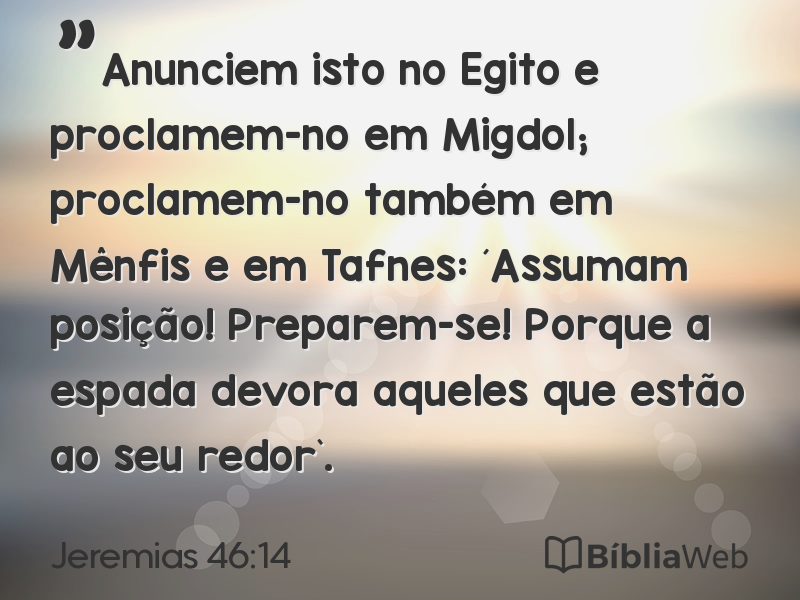 Jeremias 46:14 em imagem para compartilhar