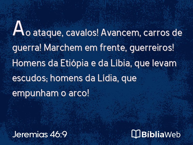 Jeremias 46:9 em imagem para compartilhar