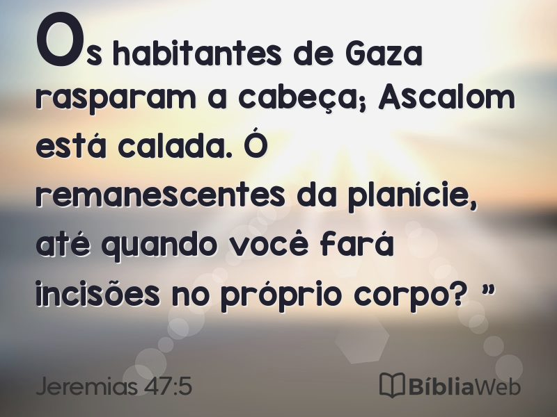 Jeremias 47:5 em imagem para compartilhar