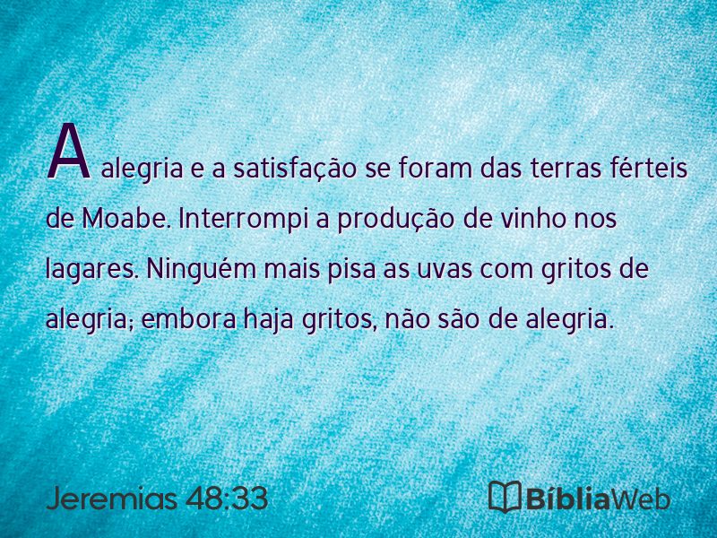 Jeremias 48:33 em imagem para compartilhar
