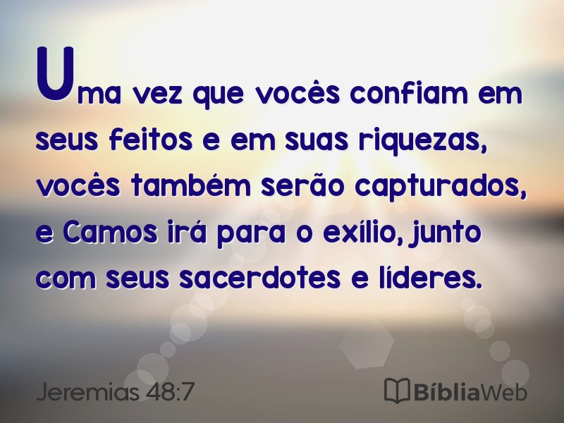Jeremias 48:7 em imagem para compartilhar