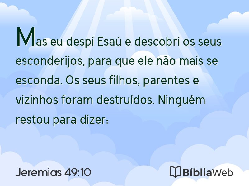 Jeremias 49:10 em imagem para compartilhar