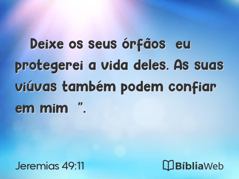 Jeremias 49:11 em imagem para compartilhar