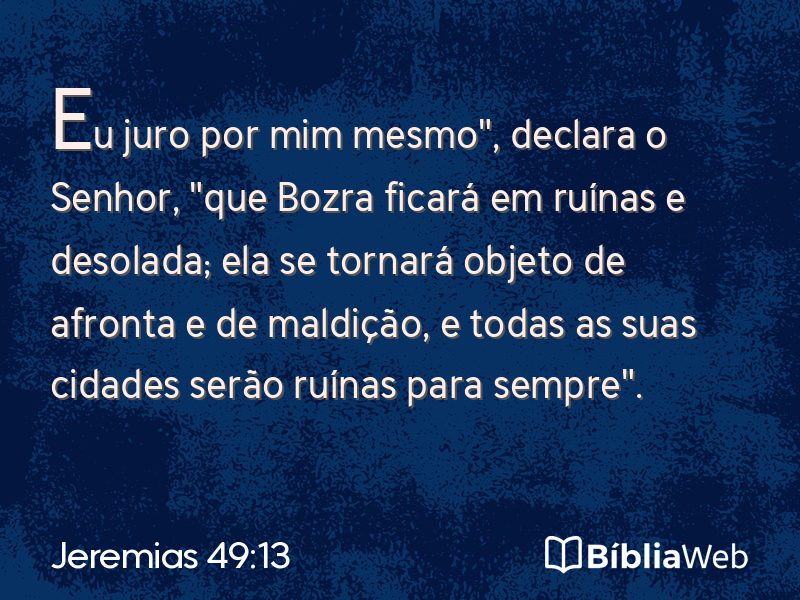 Jeremias 49:13 em imagem para compartilhar