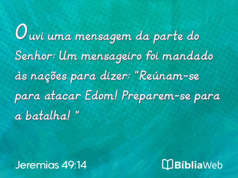 Jeremias 49:14 em imagem para compartilhar