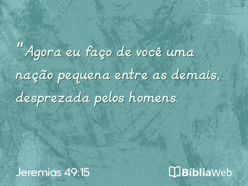Jeremias 49:15 em imagem para compartilhar