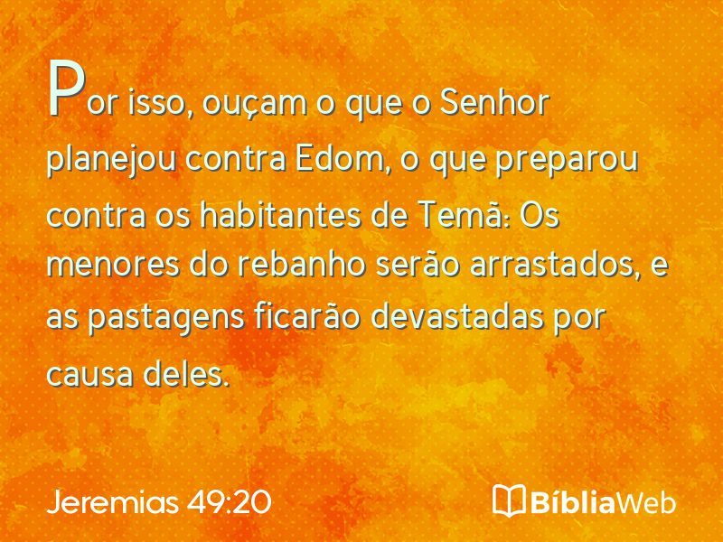 Jeremias 49:20 em imagem para compartilhar
