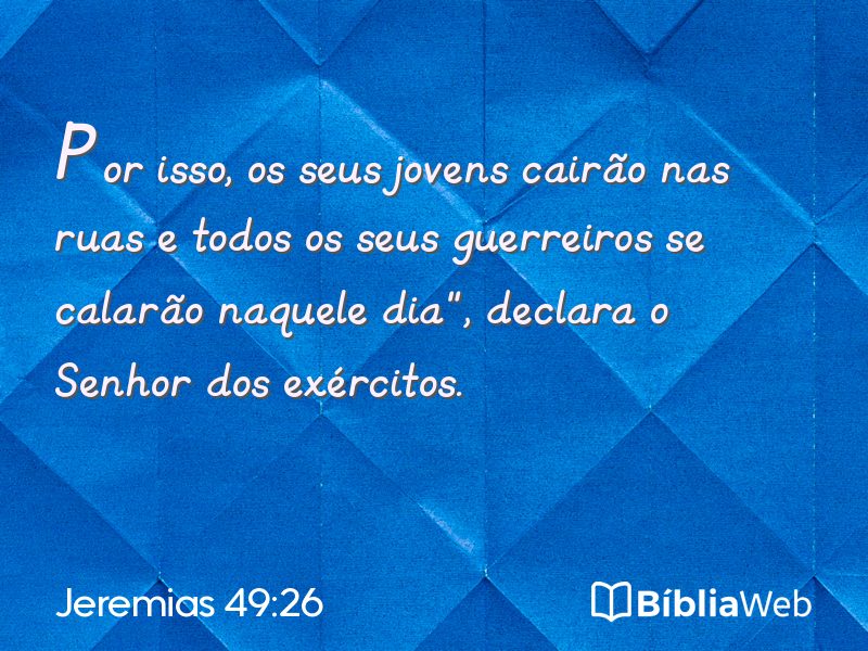 Jeremias 49:26 em imagem para compartilhar