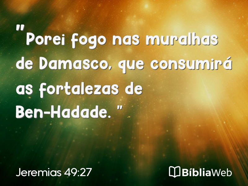 Jeremias 49:27 em imagem para compartilhar