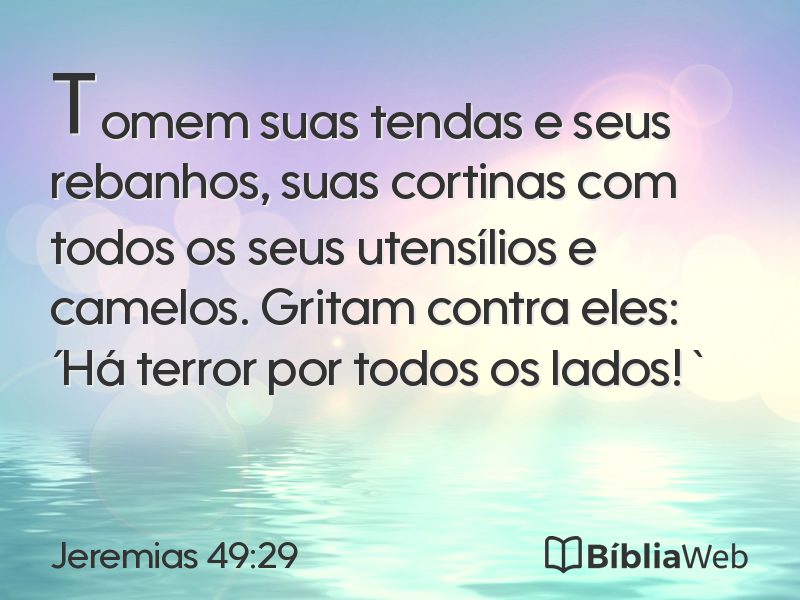 Jeremias 49:29 em imagem para compartilhar