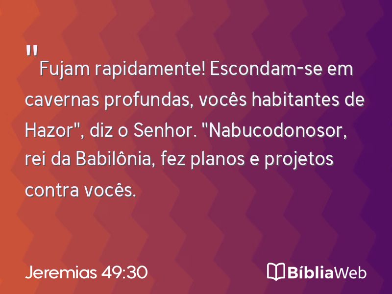 Jeremias 49:30 em imagem para compartilhar