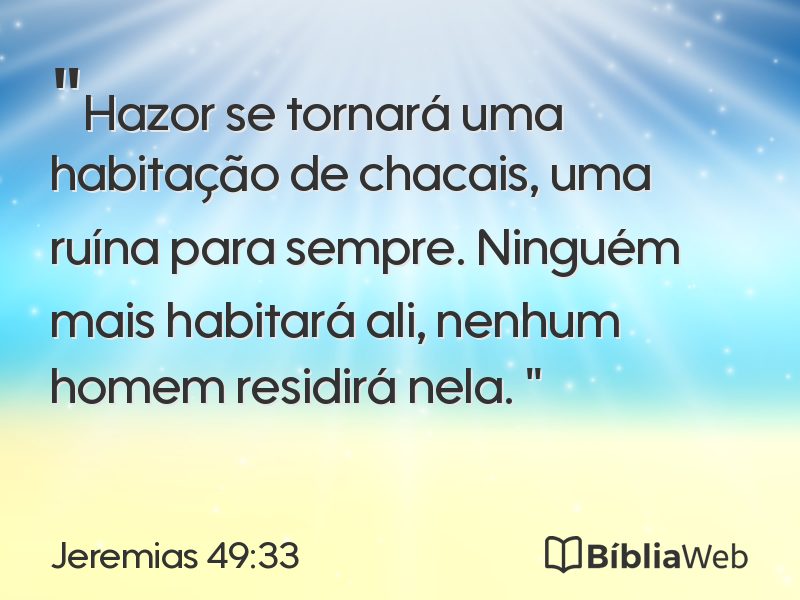 Jeremias 49:33 em imagem para compartilhar
