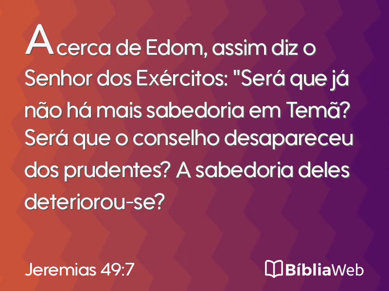 Jeremias 49:7 em imagem para compartilhar