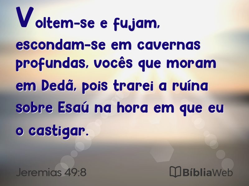 Jeremias 49:8 em imagem para compartilhar