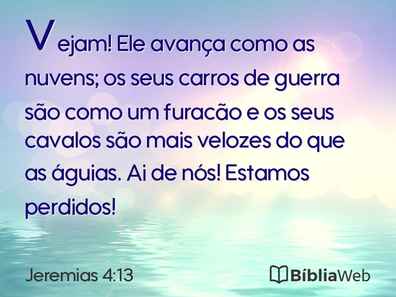 Jeremias 4:13 em imagem para compartilhar