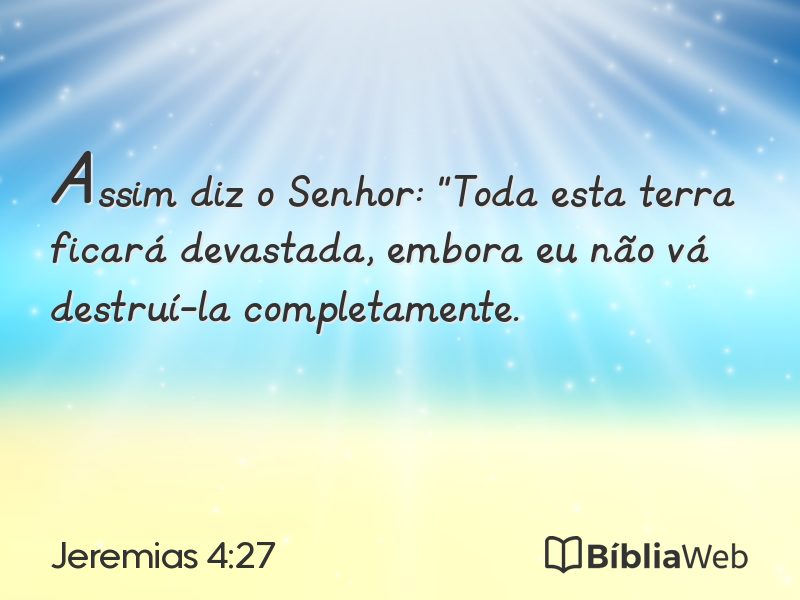 Jeremias 4:27 em imagem para compartilhar