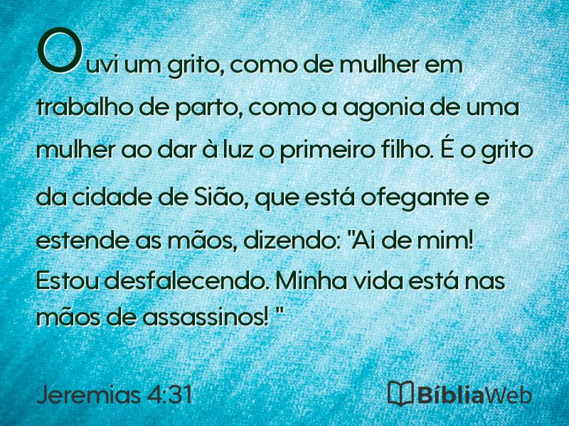 Jeremias 4:31 em imagem para compartilhar