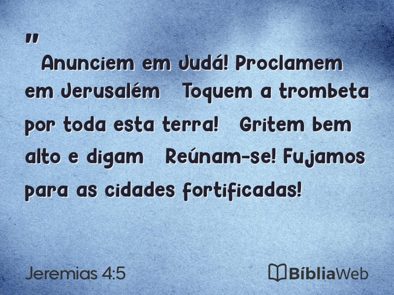 Jeremias 4:5 em imagem para compartilhar