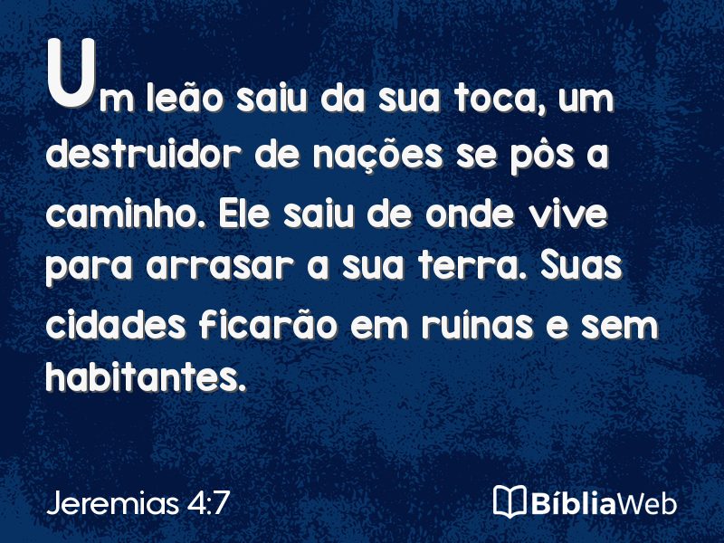 Jeremias 4:7 em imagem para compartilhar