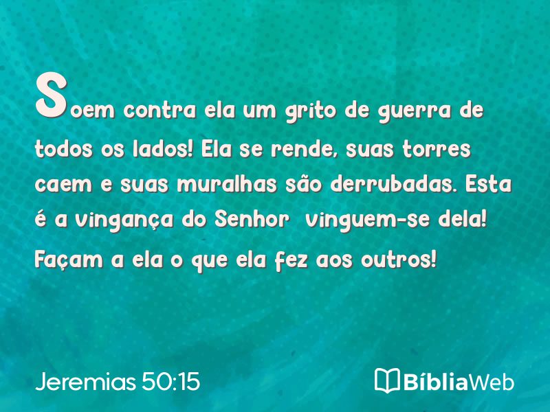 Jeremias 50:15 em imagem para compartilhar
