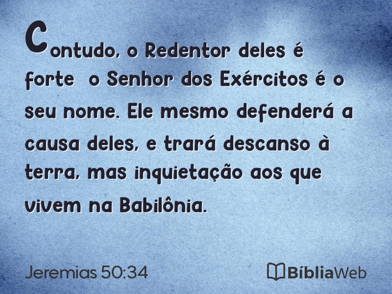 Jeremias 50:34 em imagem para compartilhar