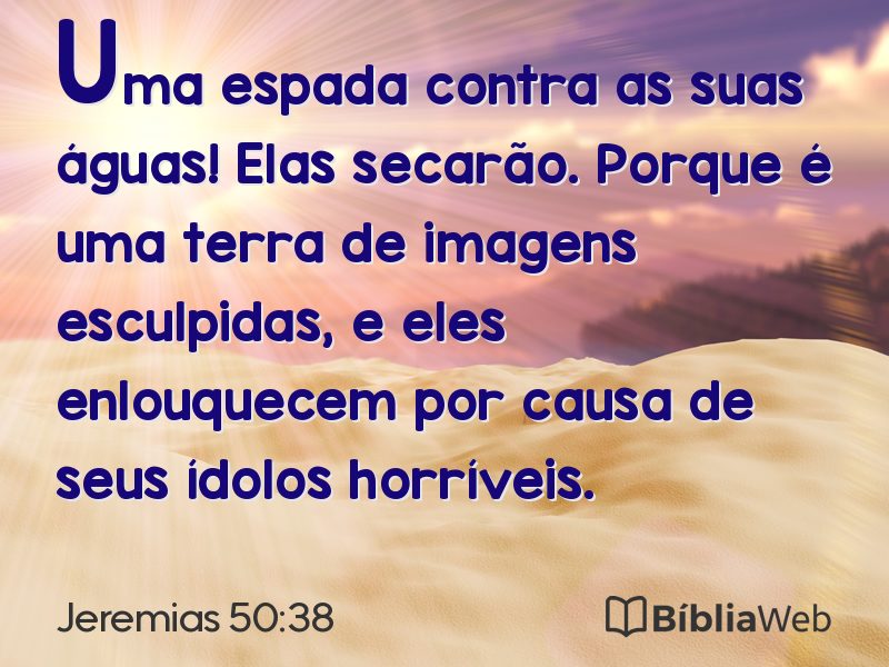 Jeremias 50:38 em imagem para compartilhar