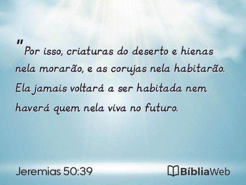 Jeremias 50:39 em imagem para compartilhar