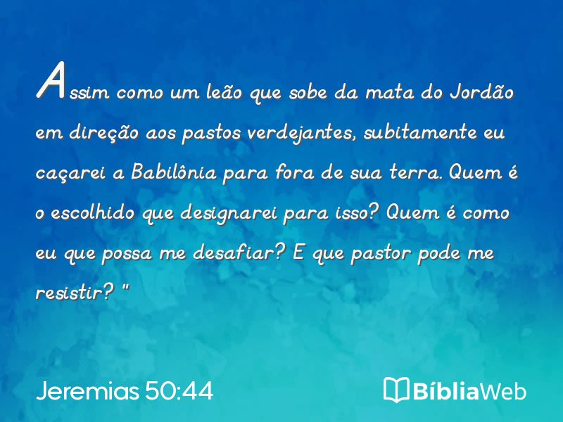 Jeremias 50:44 em imagem para compartilhar