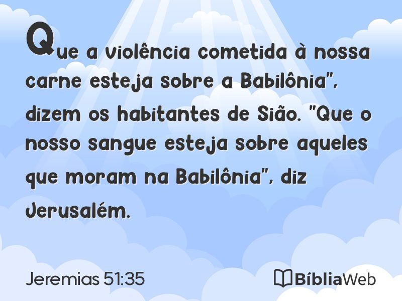 Jeremias 51:35 em imagem para compartilhar