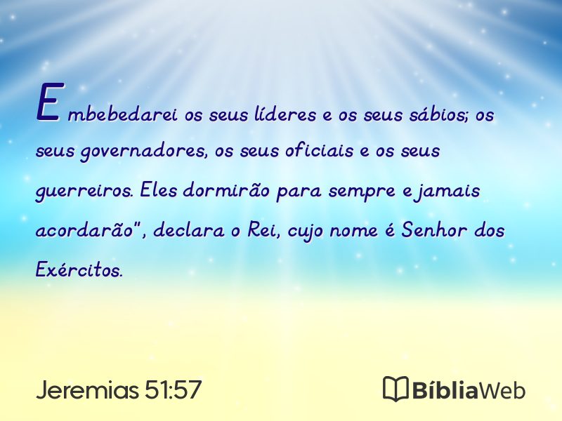 Jeremias 51:57 em imagem para compartilhar
