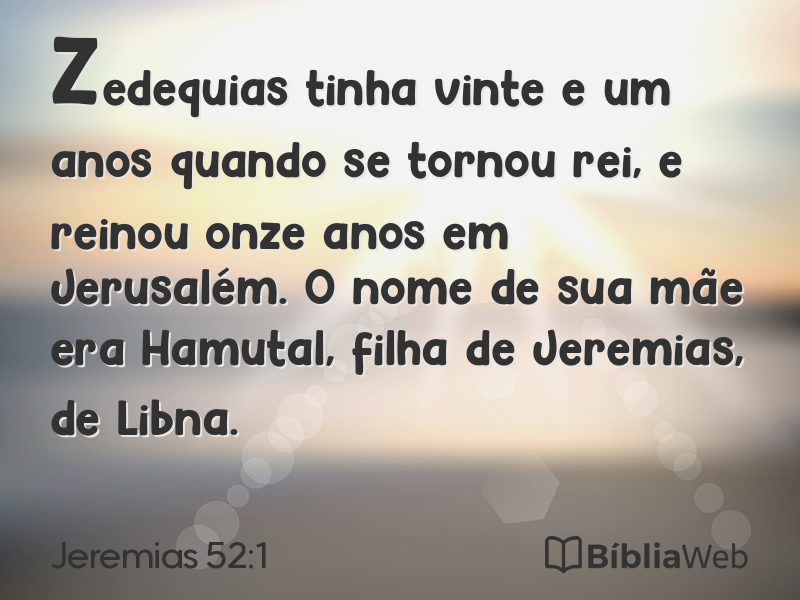 Jeremias 52:1 em imagem para compartilhar