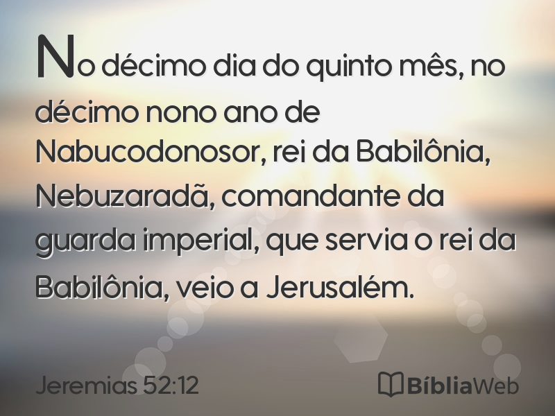 Jeremias 52:12 em imagem para compartilhar