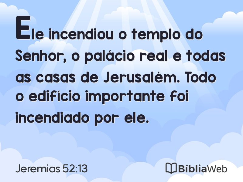 Jeremias 52:13 em imagem para compartilhar