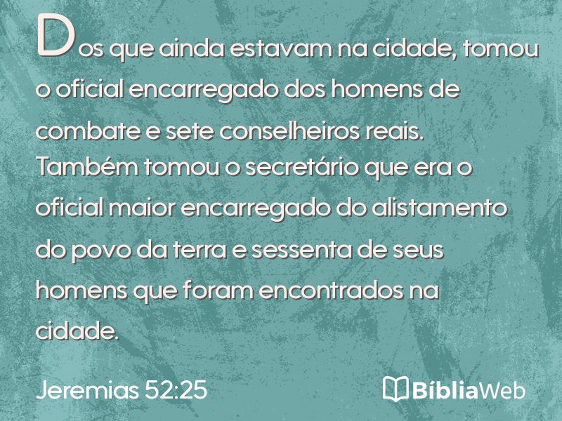 Jeremias 52:25 em imagem para compartilhar