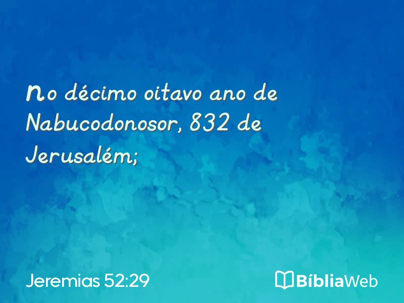 Jeremias 52:29 em imagem para compartilhar