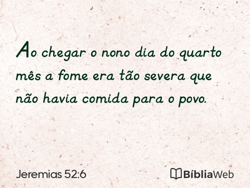 Jeremias 52:6 em imagem para compartilhar
