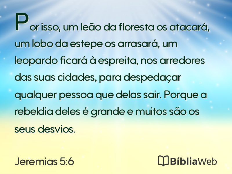 Jeremias 5:6 em imagem para compartilhar