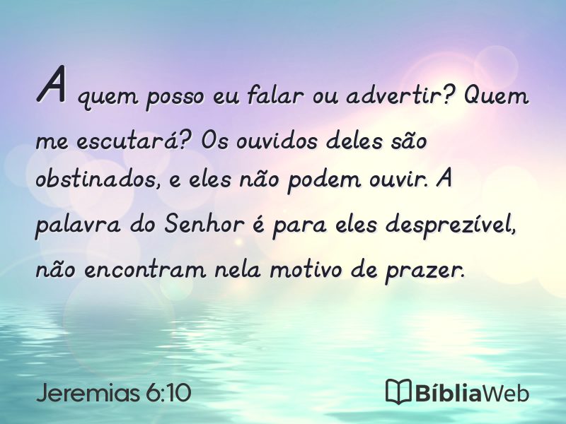 Jeremias 6:10 em imagem para compartilhar