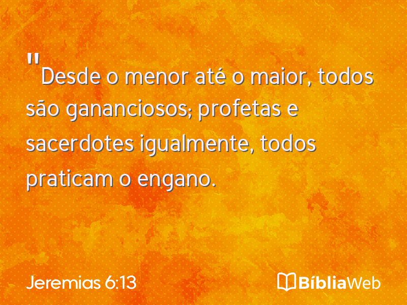 Jeremias 6:13 em imagem para compartilhar