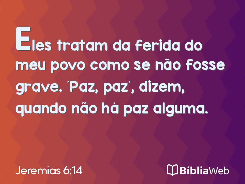 Jeremias 6:14 em imagem para compartilhar