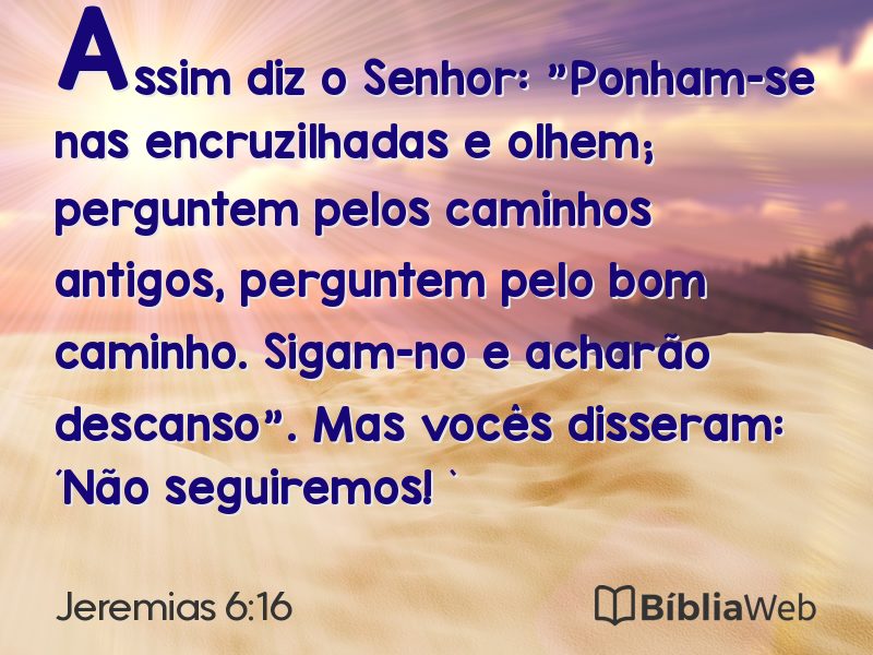 Jeremias 6:16 em imagem para compartilhar