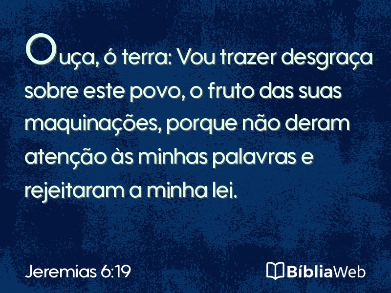 Jeremias 6:19 em imagem para compartilhar