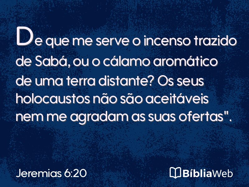 Jeremias 6:20 em imagem para compartilhar