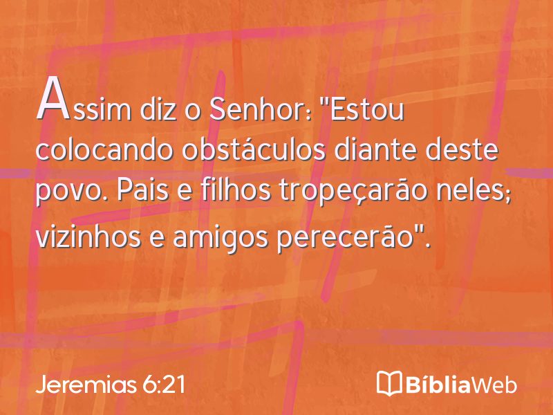 Jeremias 6:21 em imagem para compartilhar