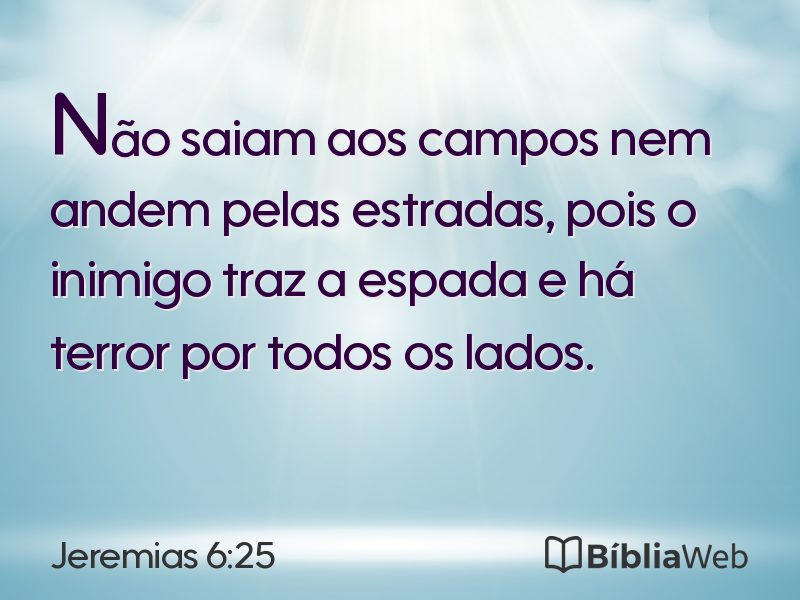 Jeremias 6:25 em imagem para compartilhar