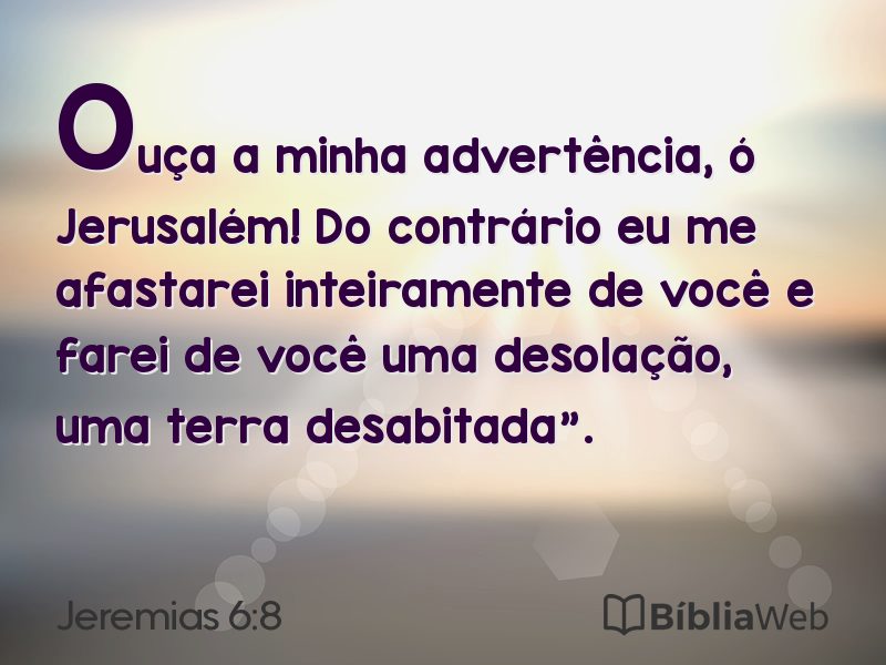 Jeremias 6:8 em imagem para compartilhar