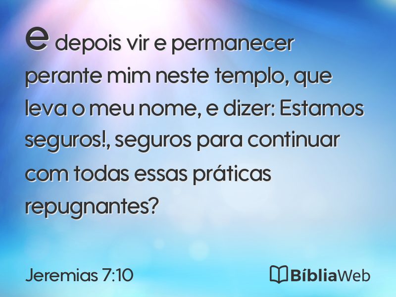 Jeremias 7:10 em imagem para compartilhar