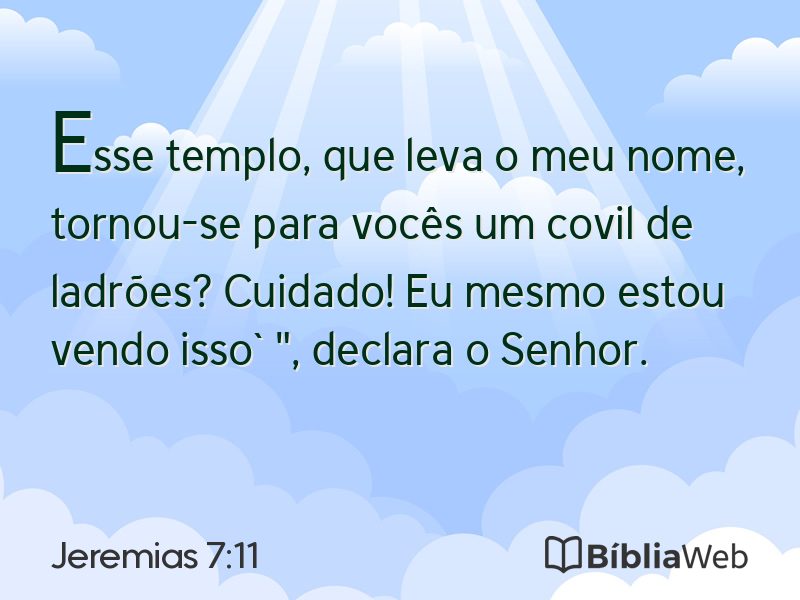Jeremias 7:11 em imagem para compartilhar